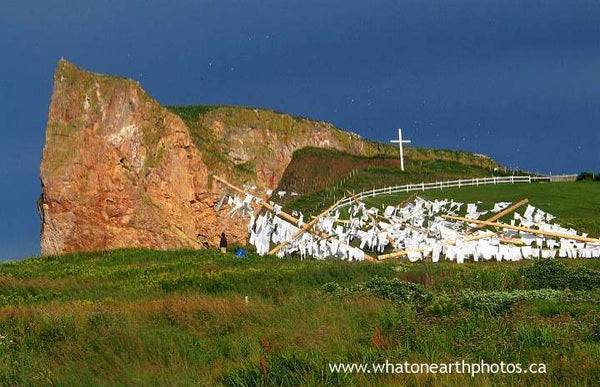 mainland view of Percé Rock, Quebec